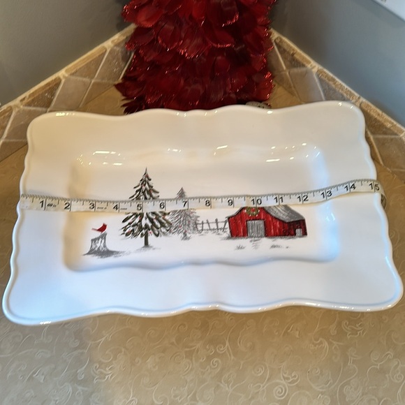 ⛄️Country Winter Scene Canister & Matching Serving Plate - Picture 7 of 10